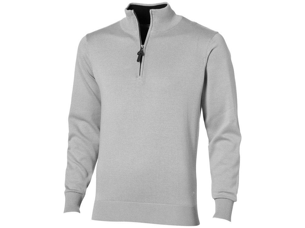 Пуловер "Set" с застежкой на четверть длины, серый/черный 2XL