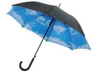 Зонт-трость «Облака» черный/голубой